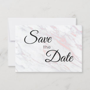 Moderne roze en grijze marmer save the date