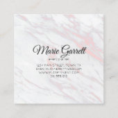 Moderne roze en grijze marmer vierkante visitekaartje (Achterkant)