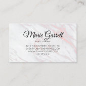 Moderne roze en grijze marmer visitekaartje (Achterkant)