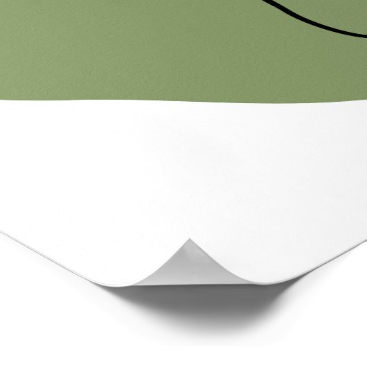 Moderne roze en groene Abstracte Roos line art Pos Poster (Hoek)