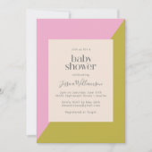 Moderne roze en groene geometrische Baby showers Kaart (Voorkant)