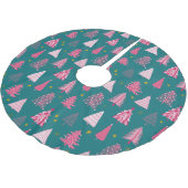 Moderne roze en groene kerst kerstboom rok (Gekanteld)