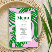 Moderne roze en groene palmbomen menu