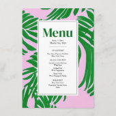 Moderne roze en groene palmbomen menu (Voorkant)