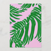 Moderne roze en groene palmbomen menu (Achterkant)