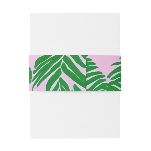 Moderne roze en groene palmbomen uitnodigingen wikkel (Achterkant Voorbeeld)