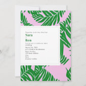 Moderne roze en groene palmboom kaart (Voorkant)