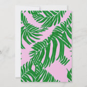 Moderne roze en groene palmboom kaart (Achterkant)