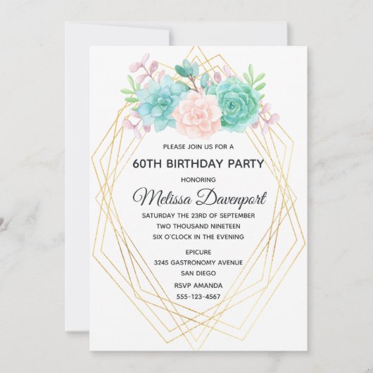 Moderne roze en groene Waterverf Kaart (Voorkant)