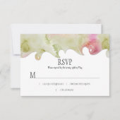 Moderne roze en groene Waterverf RSVP (Voorkant)