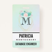 Moderne roze en groene Waterverf Succulent Badge (Voorkant)