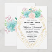 Moderne roze en groene Waterverf Succulent Kaart (Voorkant / Achterkant)