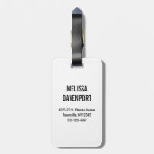 Moderne roze en groene Waterverf Succulent Monogra Bagagelabel (Achterkant verticaal)