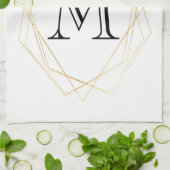 Moderne roze en groene Waterverf Succulent Monogra Theedoek (Gevouwen)