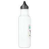 Moderne roze en groene Waterverf Succulent Monogra Waterfles (Links)