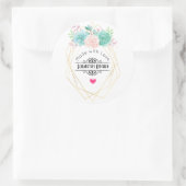 Moderne roze en groene Waterverf Succulents Kitche Ronde Sticker (Tas)