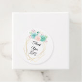 Moderne roze en groene Waterverf Succulents Weddin Bedankjes Labels (In situ)