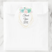 Moderne roze en groene Waterverf Succulents Weddin Ronde Sticker (Tas)