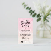 Moderne roze en kleurenroze instructies visitekaartje (Staand voorkant)