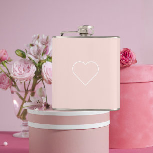 Moderne, roze en minimalistisch hart - liefdadig c heupfles