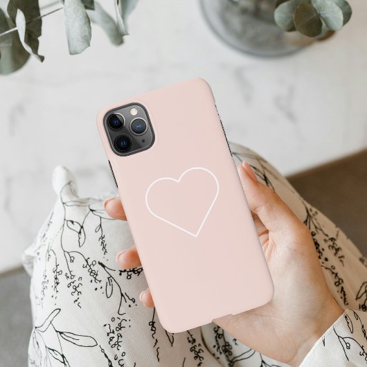 Moderne, roze en minimalistisch hart - liefdadig c iPhone hoesje