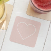Moderne, roze en minimalistisch hart - liefdadig c kartonnen onderzetters