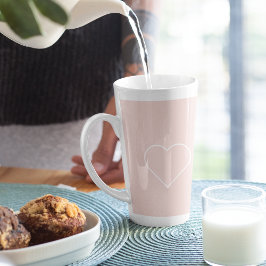 Moderne, roze en minimalistisch hart - liefdadig c latte mok