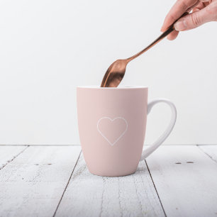 Moderne, roze en minimalistisch hart - liefdadig c latte mok