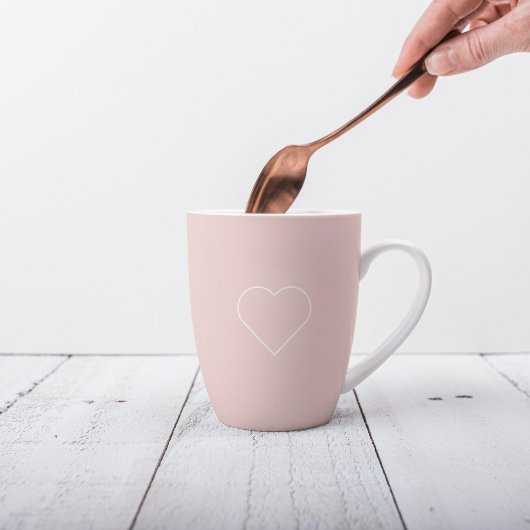 Moderne, roze en minimalistisch hart - liefdadig c latte mok