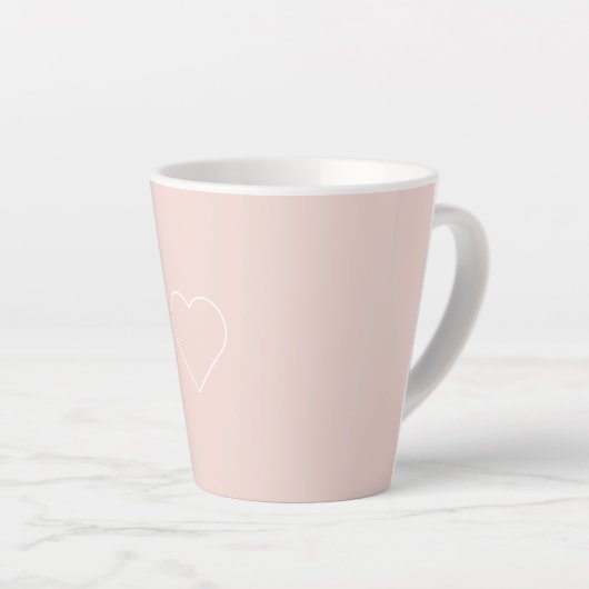Moderne, roze en minimalistisch hart - liefdadig c latte mok (Rechterhoek)