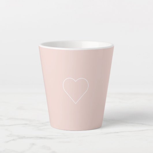 Moderne, roze en minimalistisch hart - liefdadig c latte mok (Voorkant)