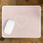 Moderne, roze en minimalistisch hart - liefdadig c muismat<br><div class="desc">Moderne,  roze en minimalistisch hart - liefdadig cadeau</div>
