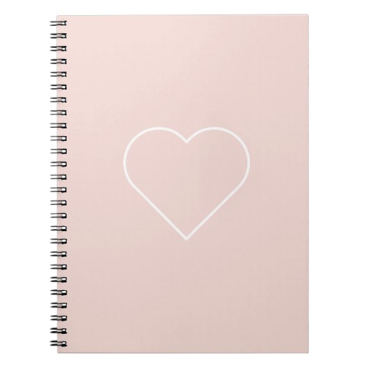 Moderne, roze en minimalistisch hart - liefdadig c notitieboek (Voorkant)