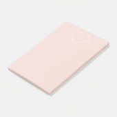 Moderne, roze en minimalistisch hart - liefdadig c post-it® notes (Schuin)