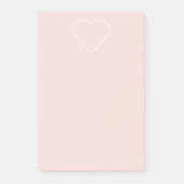 Moderne, roze en minimalistisch hart - liefdadig c post-it® notes (Voorkant)
