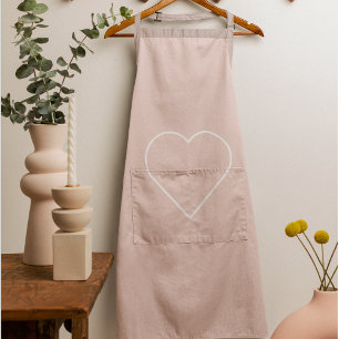 Moderne, roze en minimalistisch hart - liefdadig c schort