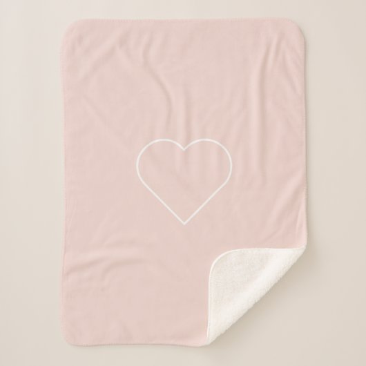 Moderne, roze en minimalistisch hart - liefdadig c sherpa deken (Voorkant)