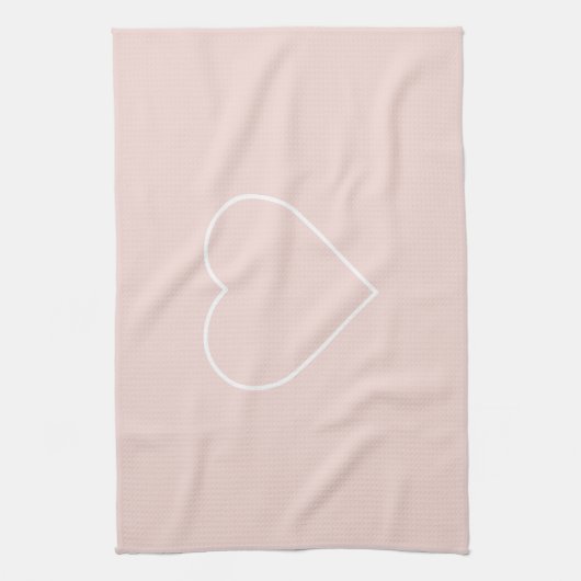 Moderne, roze en minimalistisch hart - liefdadig c theedoek (Verticaal)