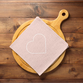 Moderne, roze en minimalistisch hart - liefdadig c theedoek