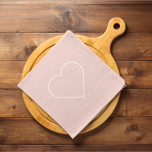 Moderne, roze en minimalistisch hart - liefdadig c theedoek