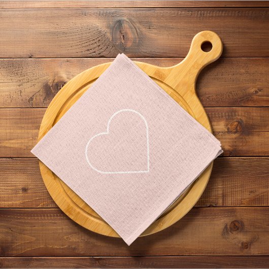 Moderne, roze en minimalistisch hart - liefdadig c theedoek