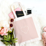 Moderne, roze en minimalistisch hart - liefdadig c tote bag<br><div class="desc">Moderne,  roze en minimalistisch hart - liefdadig cadeau</div>
