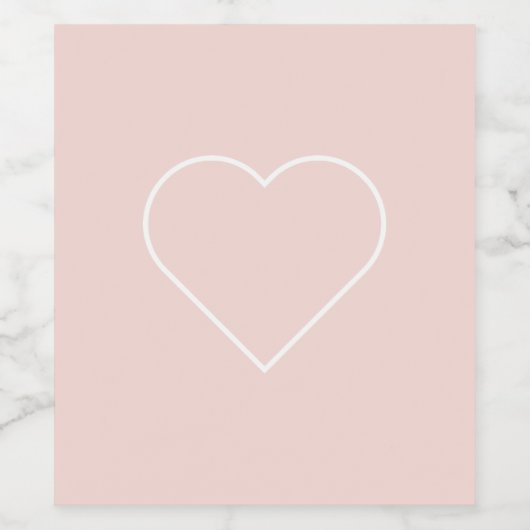 Moderne, roze en minimalistisch hart - liefdadig c wijn etiket (Enkel label)