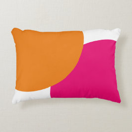 Moderne roze en Oranje Abstract Accent Kussen