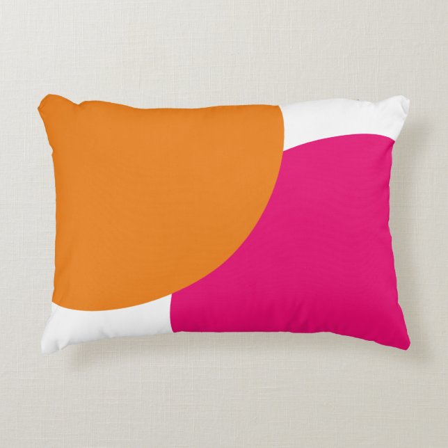Moderne roze en Oranje Abstract Accent Kussen (Voorkant)
