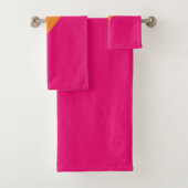 Moderne roze en Oranje Abstract Bad Handdoek (Insitu)