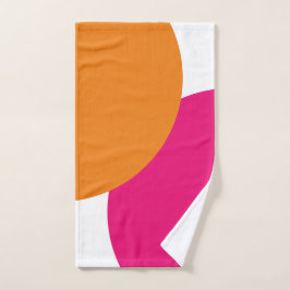 Moderne roze en Oranje Abstract Bad Handdoek