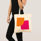Moderne roze en Oranje Abstract Tote Bag (Voorkant (product))