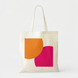 Moderne roze en Oranje Abstract Tote Bag