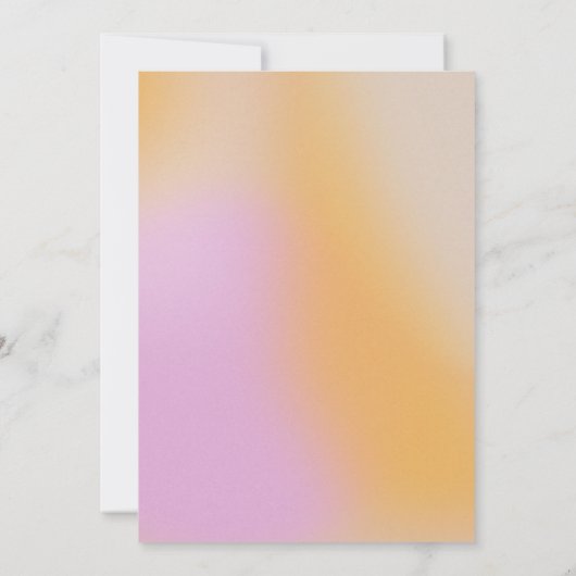 Moderne roze en Oranje Abstracte kunstbruiloft Kaart (Achterkant)